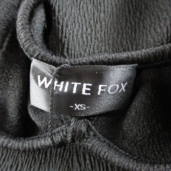 White Fox Boutique Less Talking Jumpsuit Womens XS Black Pants Tie NEW - Picture 6 of 12